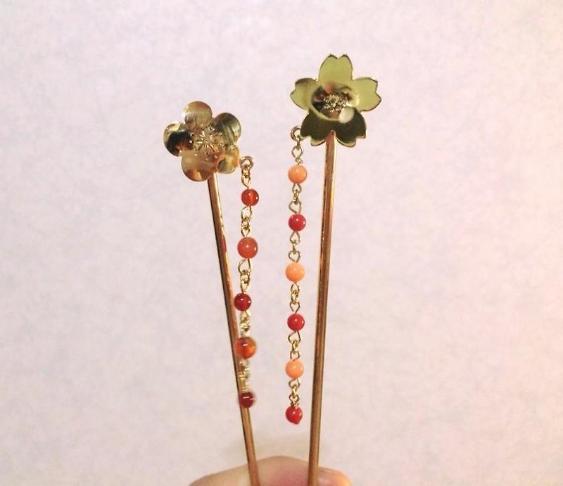 桜◇真鍮珊瑚　かんざし - 其他 - 其他材质 