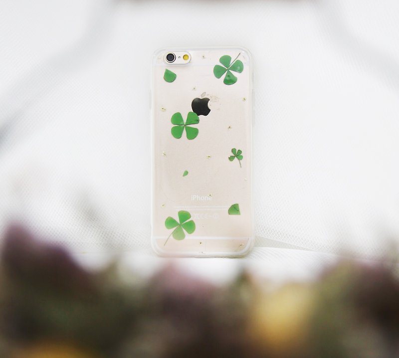 小幸运 • Handpressed Flower Phone Case - 手机壳/手机套 - 植物．花 绿色