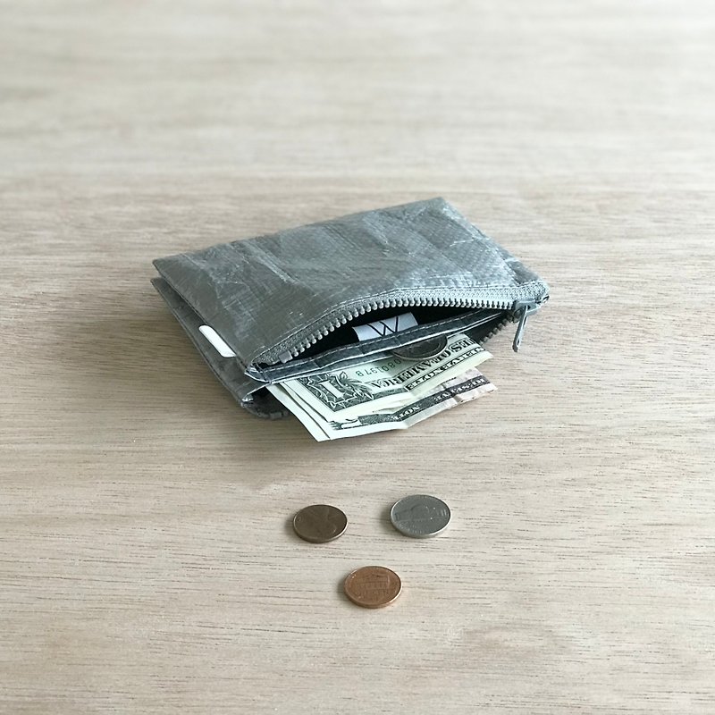 silver【mini wallet】超軽量ポリエチレン素材 / ユニセックス - 皮夹/钱包 - 尼龙 银色