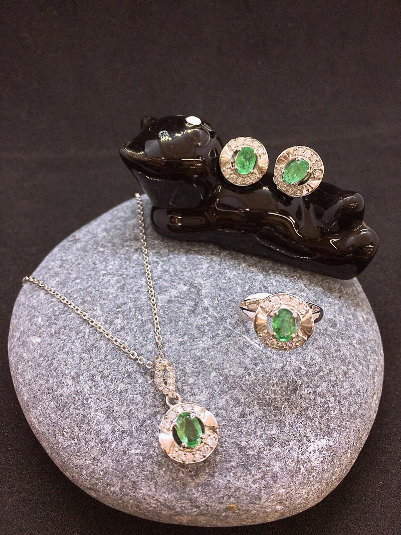 祖母绿 首饰套组 台湾地区 7-11出货 母亲节 特惠 礼物 印度制 - 项链 - 宝石 