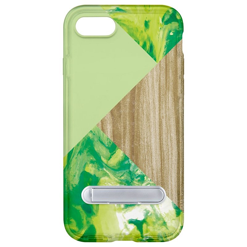 木系绿色云石 隐藏磁石支架 iPhone X 8 7 6 plus 手机壳 手机套 - 手机壳/手机套 - 塑料 白色