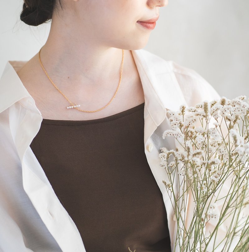 14kg Mantel  Pearl  Necklace - 项链 - 其他金属 金色