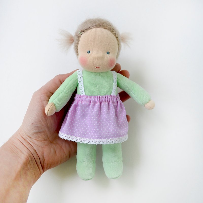 Waldorf doll pocket doll 7 inch (18 cm) tall. - 玩具/玩偶 - 环保材料 绿色
