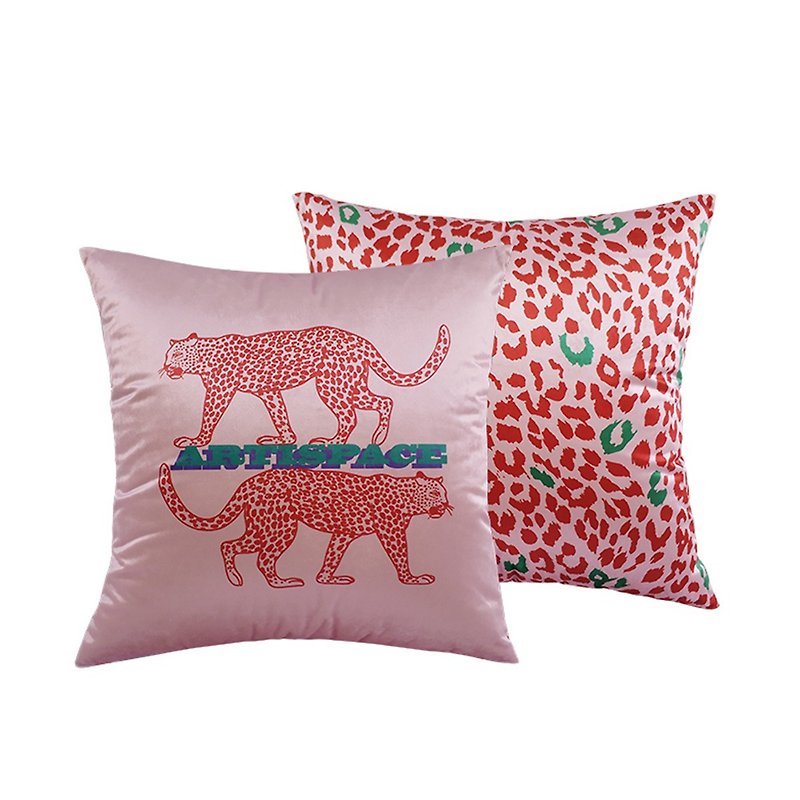ARTISPACE复古豹纹意大利绒抱枕/靠垫套 - 枕头/抱枕 - 其他材质 粉红色