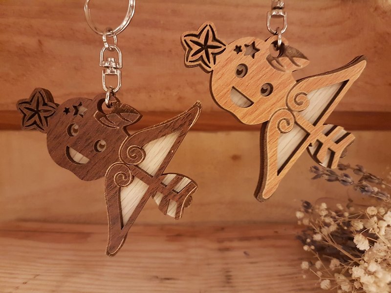 【教师节礼物】木雕星座吊饰─射手座钥匙圈 礼物 - 钥匙链/钥匙包 - 木头 咖啡色