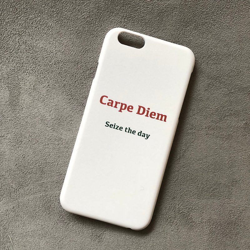 及时行乐Carpe Diem/硬壳/文字手机壳 - 手机壳/手机套 - 塑料 白色