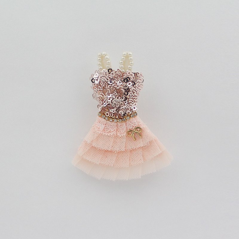 Princess peach mini dress brooch - 胸针 - 聚酯纤维 粉红色