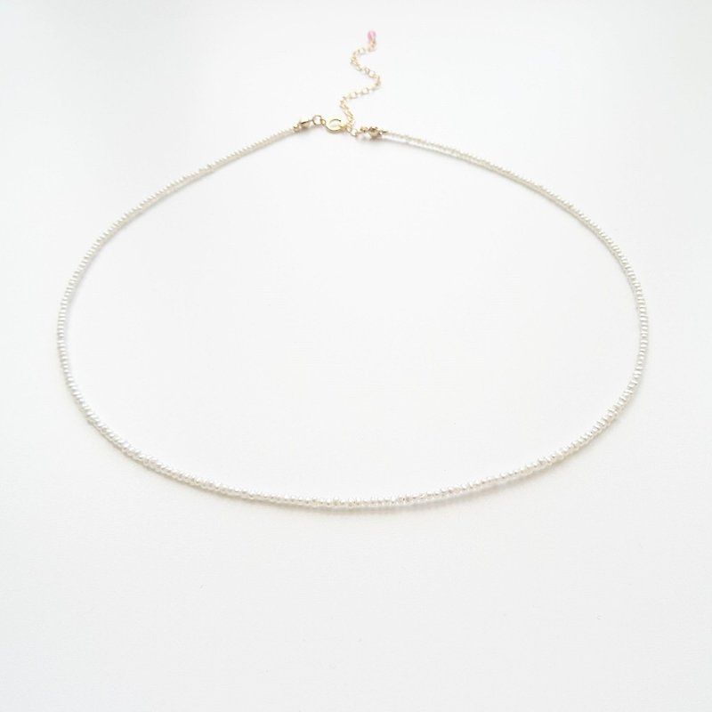 极细淡水珍珠 14K GF 包金 三圈手链 项链 Y字链 定制 - 项链 - 珍珠 白色