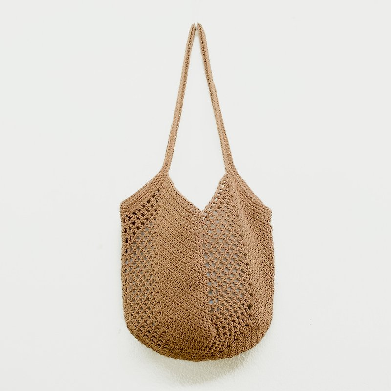 Brown Granny Bag | Crochet Everyday Bag - 侧背包/斜挎包 - 棉．麻 咖啡色