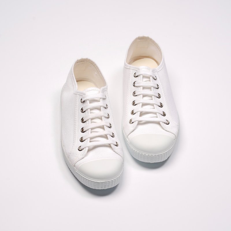 西班牙国民帆布鞋 CIENTA 74020 05 白色 020布料 大人 系带款 - 女款休闲鞋 - 棉．麻 白色