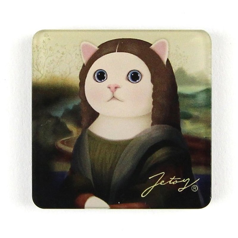 JETOY, 甜蜜猫 方正 冰箱 猫 磁铁 (4*4cm)_Monalisa J1707213 - 其他 - 压克力 咖啡色