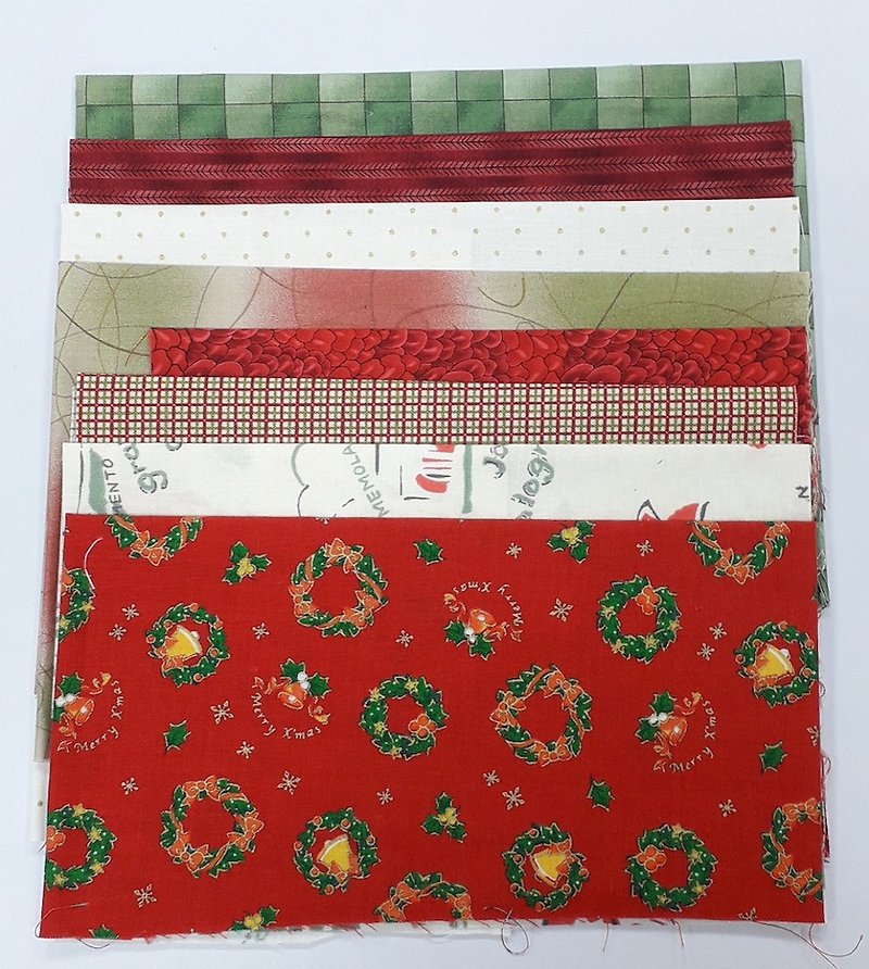 圣诞配色组合套布 - 编织/刺绣/羊毛毡/裁缝 - 棉．麻 多色