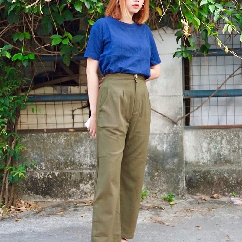 Duang Pants (100% cotton long pant) - 中性裤装 - 棉．麻 绿色