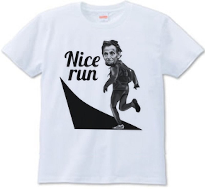 Nice run mono（Tシャツ　white・ash・gray） - 男装上衣/T 恤 - 棉．麻 白色