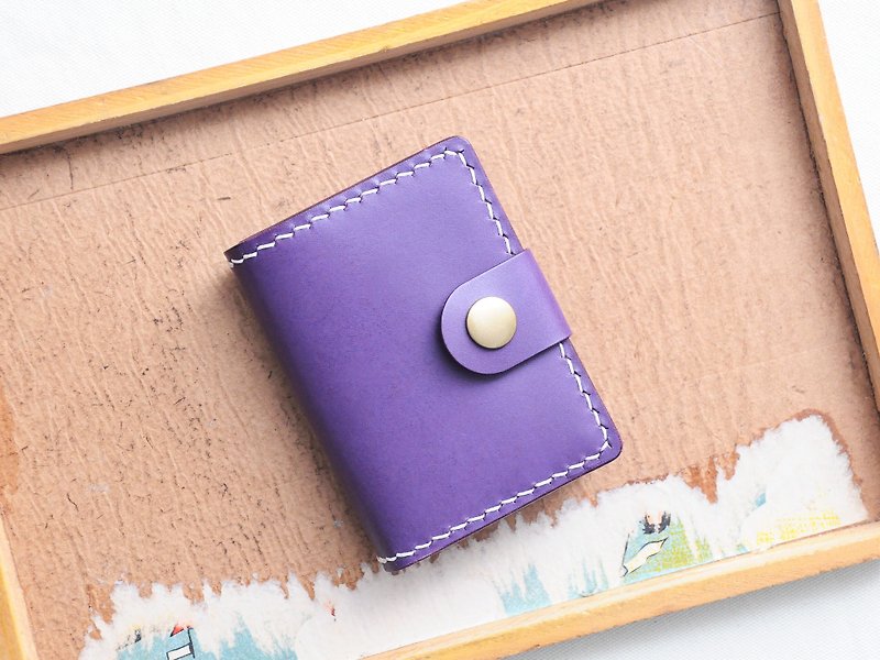 对折3咭位1风琴位名片夹 好好缝 皮革DIY材料包 咭套 卡片套 实用 - 皮件 - 真皮 紫色