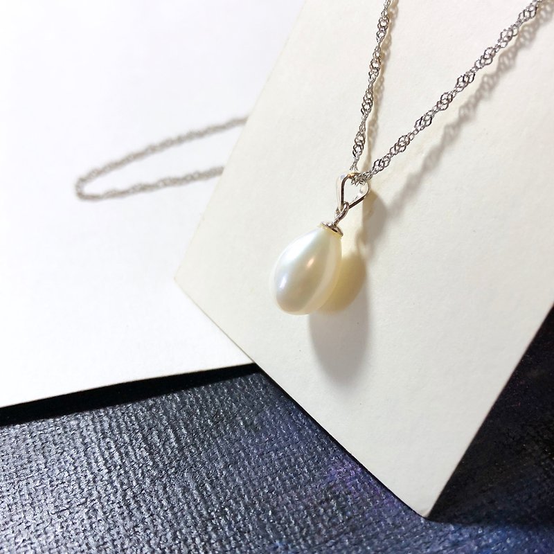 【美神維納斯】925纯银珍珠项链吊坠 优雅气质 水滴形 - 项链 - 珍珠 白色