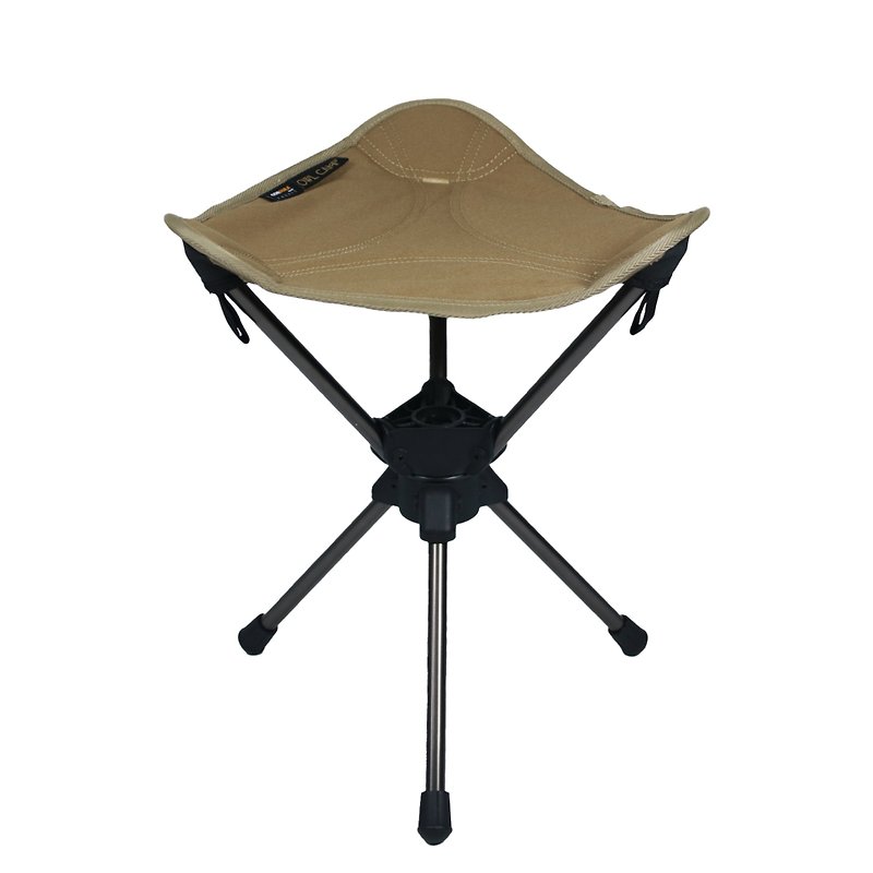 【OWL CAMP】沙色三脚旋转椅 - 椅子/沙发 - 其他材质 卡其色