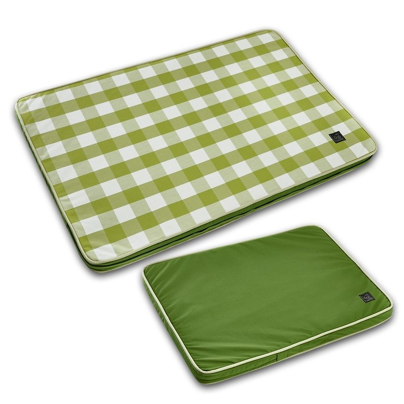 Lifeapp宠物缓压睡垫大格纹款---L (绿白格)  W110 x D70 x H5 - 床垫/笼子 - 其他材质 绿色