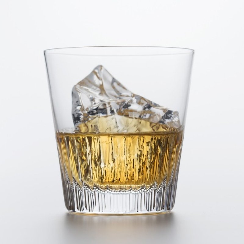 270cc【日本松徳硝子】松徳ROCK #02 千本 威士忌杯Rock Glass无铅水晶玻璃 酒器 (日本桐箱包装) 定制化 - 订制画像 - 纸 透明