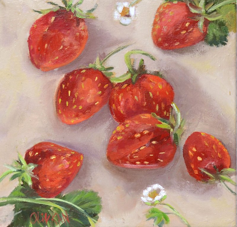 草莓油艺术浆果绘画水果艺术品由 OlivKan 设计 - 墙贴/壁贴 - 其他材质 多色