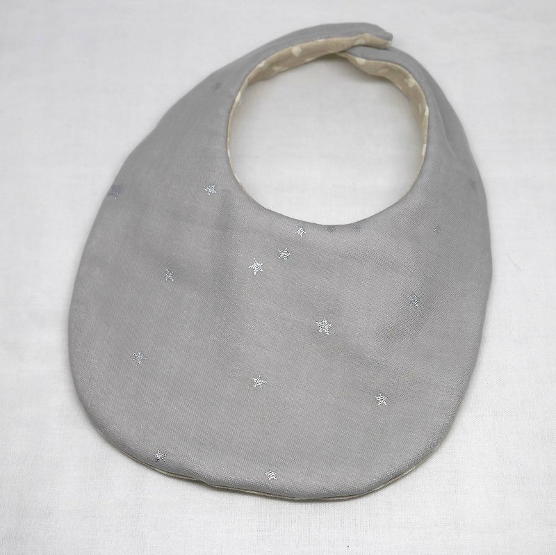 Japanese Handmade 8-layer-gauze Baby Bib - 围嘴/口水巾 - 纸 灰色