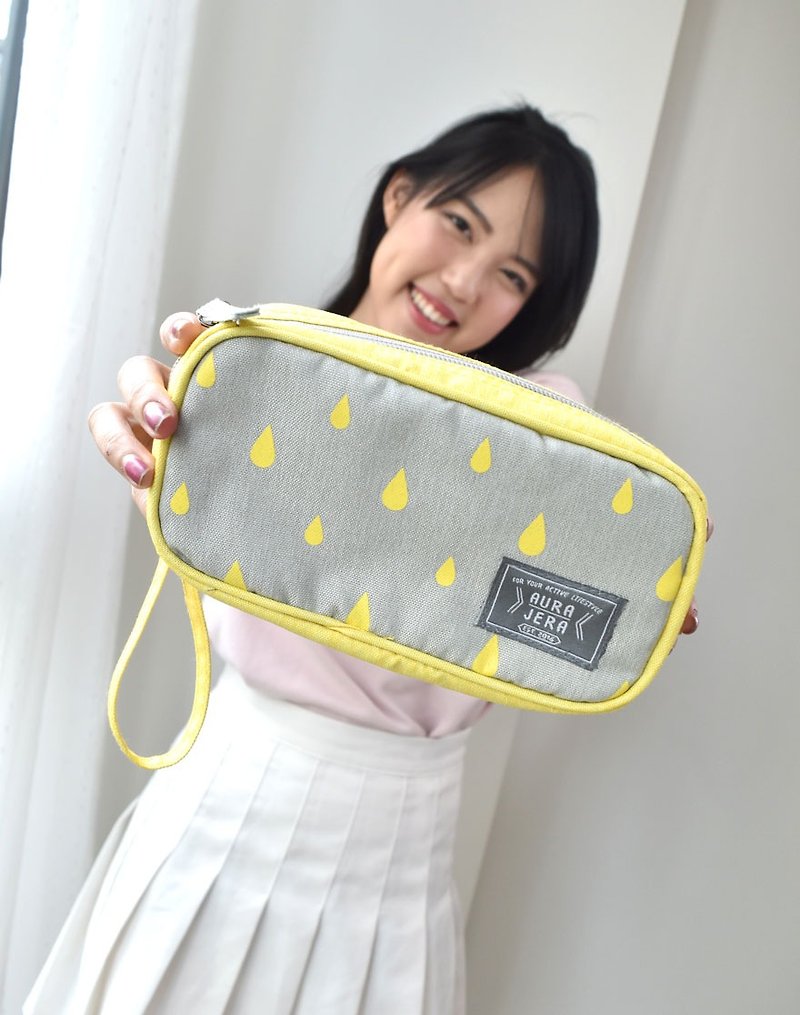 yellow make up bag,pouch,pencil case - 化妆包/杂物包 - 聚酯纤维 黄色