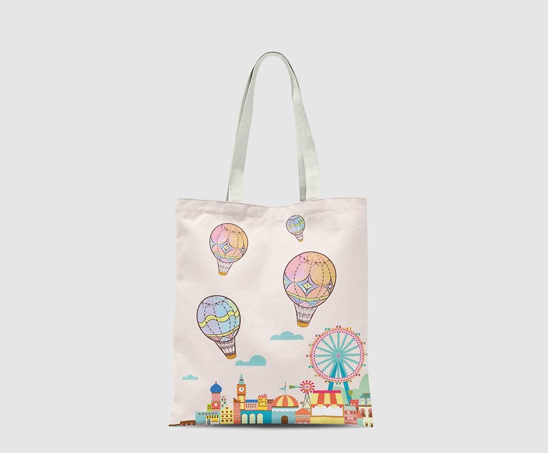 热气球 轻气球 摩天轮 单肩 帆布袋 环保袋 购物 拉链 - 手提包/手提袋 - 其他材质 多色