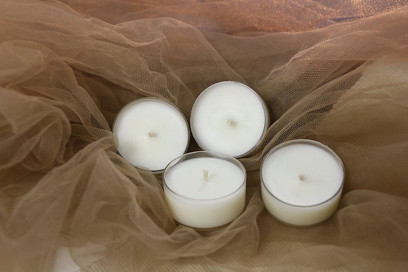 植物酥油灯天然茶蜡烛小蜡烛 (一套十个) 【无香味】 - 蜡烛/烛台 - 蜡 白色