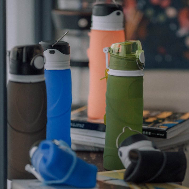 【仁舟净塑】全新升级2.0_卷卷硅水瓶750ml ∣ 四色 运动水瓶 - 水壶/水瓶 - 硅胶 多色