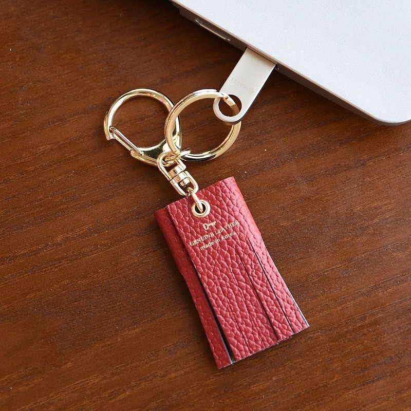 PLEPIC 美好假期流苏钥匙圈行李吊牌-威尼斯红,PPC93921 - 钥匙链/钥匙包 - 人造皮革 红色