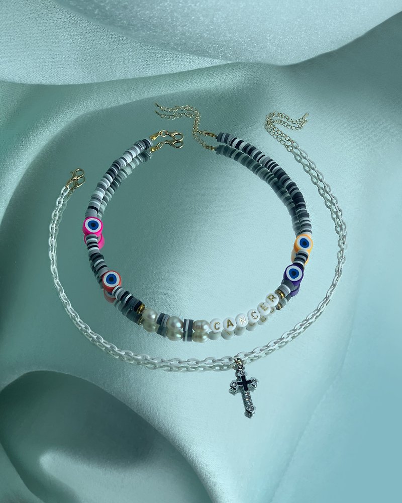 Zodiac sign: Cancers beaded necklace - 项链 - 其他材质 多色