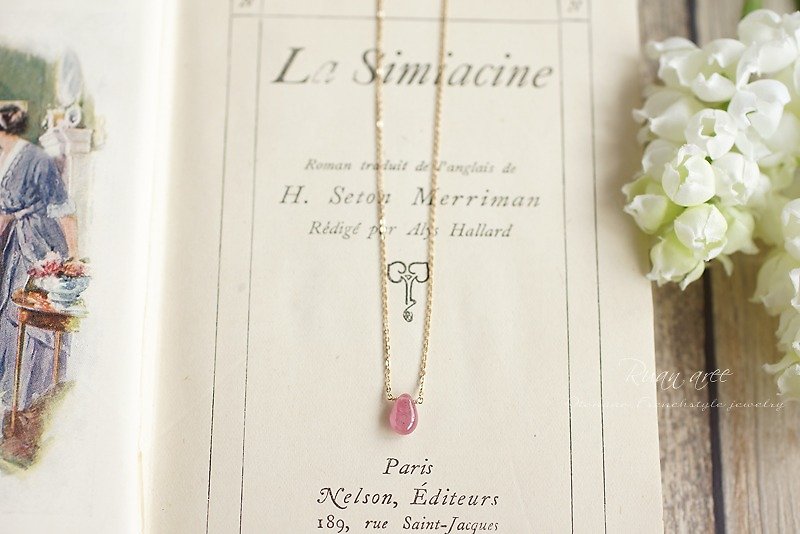 14kgf-願鳥のネックレス - 项链 - 宝石 粉红色