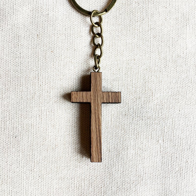 十字架 钥匙圈 A - 钥匙链/钥匙包 - 木头 白色