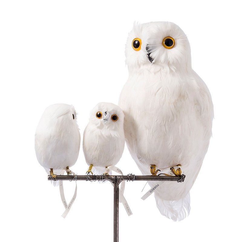 停产决定!!! White Owl S108/L111 手作动物造型摆饰 白猫头鹰 - 玩偶/公仔 - 其他材质 白色