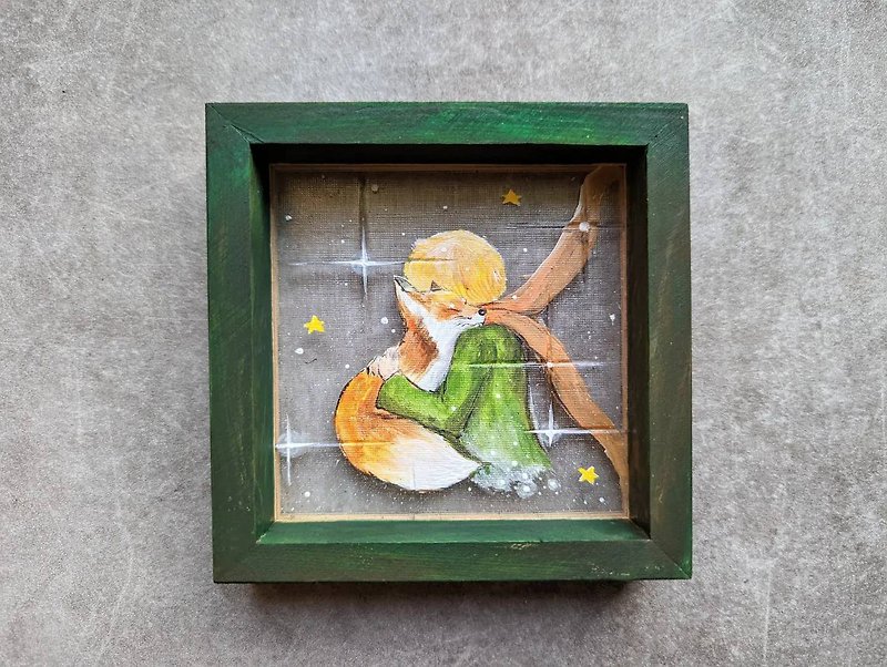 桧木十字星玻璃  拥抱小王子  居家布置 摆饰 艺术 画 - 摆饰 - 玻璃 绿色