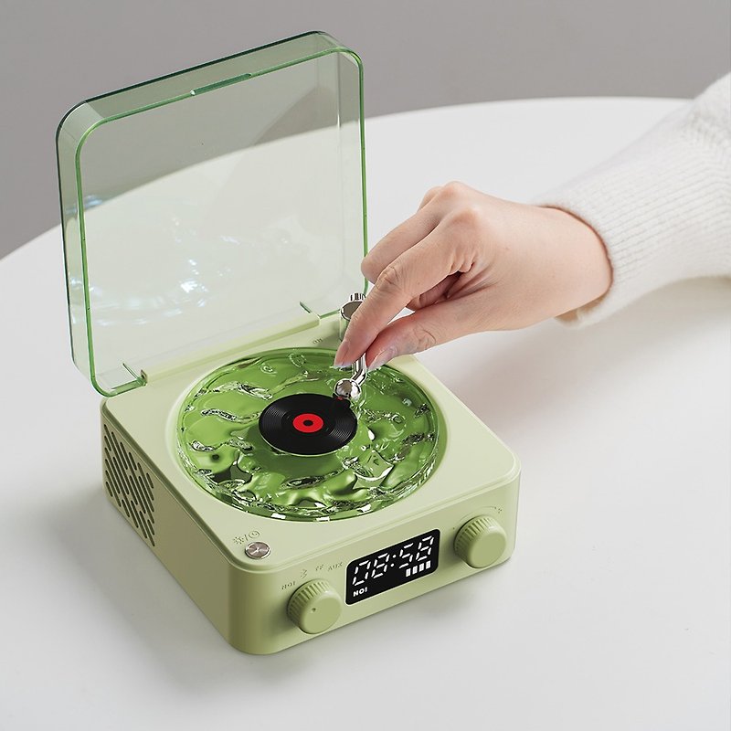 聽海 白噪音助眠小音箱 唱片机藍芽喇叭 氛圍燈臥室 生日禮物 - 扩音器/喇叭 - 塑料 绿色