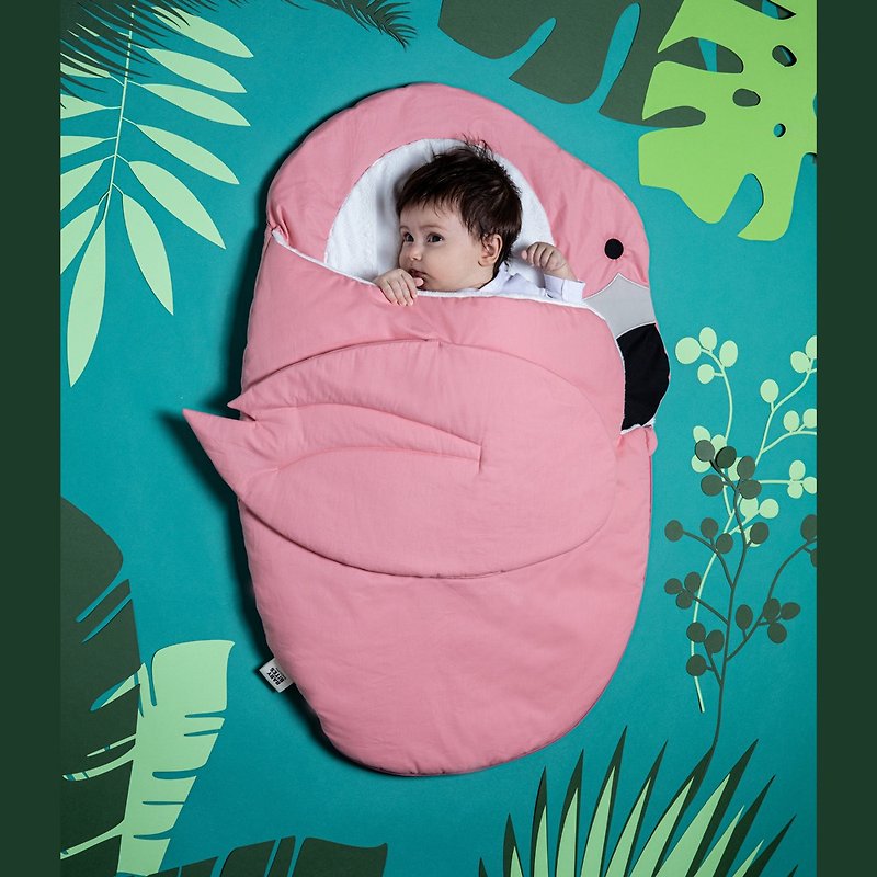 【NEW】鲨鱼咬一口BabyBites纯棉婴幼儿多功能睡袋-红鹤造型 - 婴儿床上用品 - 棉．麻 黑色