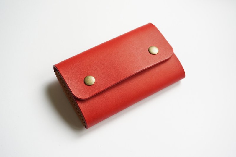 红色 卷饼票夹钥匙包 - 钥匙链/钥匙包 - 真皮 红色
