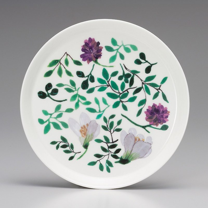 Anna Emilia设计师联名 奶奶的花束骨瓷平盘(19cm) - 盘子/餐盘/盘架 - 瓷 多色
