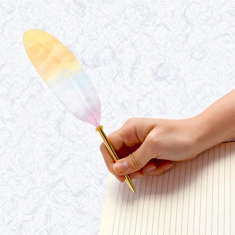 日本Quill Pen 羽毛原子笔 Shell贝壳纹系列 S03 羽毛笔 - 圆珠笔/中性笔 - 其他材质 黄色