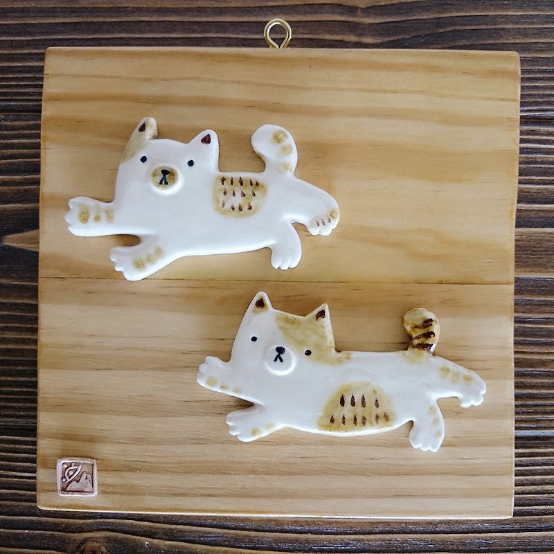 虎斑小猫陶板创作 - 摆饰 - 瓷 