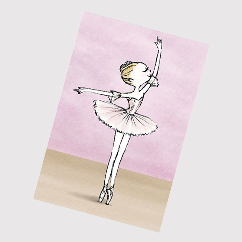 伊之珂芭蕾 | 睡美人 奥萝拉公主 芭蕾明信片 - 卡片/明信片 - 纸 粉红色