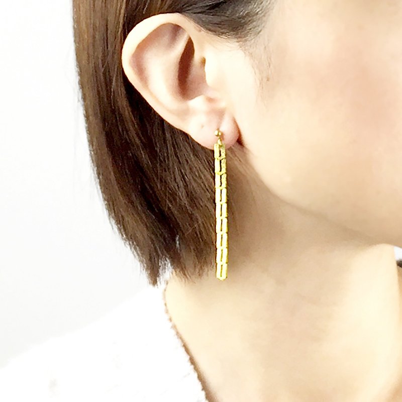个性链型#2 - 耳环/耳夹 - 其他金属 金色