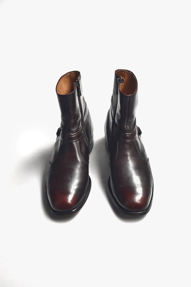 80s 美制深深红踝靴｜E.T. Wright Chelsea Boots US 8D EUR 4041 - 男款靴子 - 真皮 红色