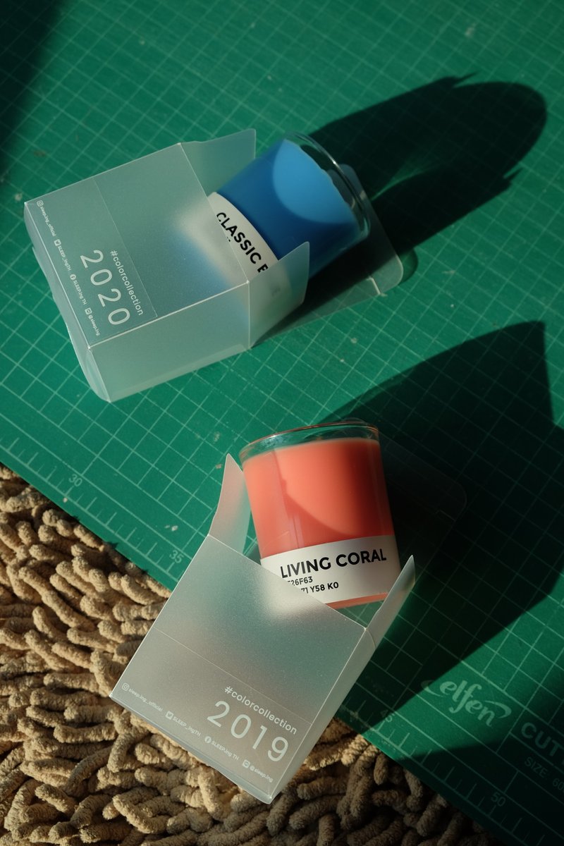 color collection - living coral 65 g. & classical blue 65 g. - 蜡烛/烛台 - 其他材质 粉红色