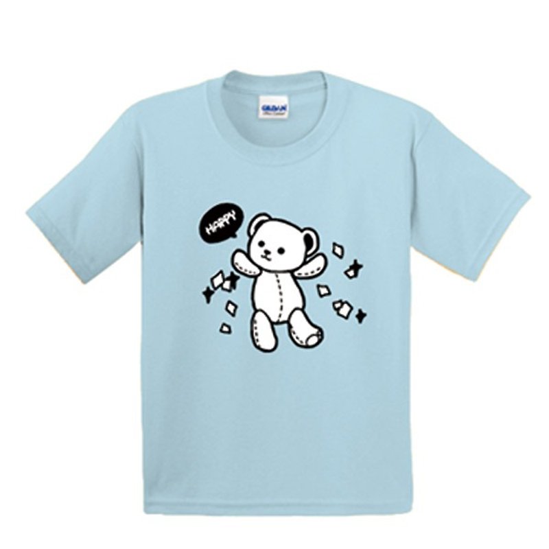 彩绘T恤 | 快乐熊 | 美国棉T恤 | 童装 | 亲子装 | 礼物 |手绘 | 水蓝 - 其他 - 棉．麻 