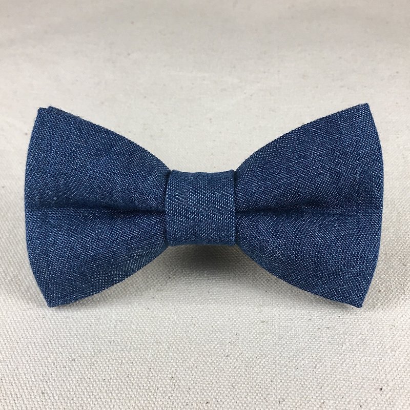 Mr.Tie 手工缝制领结 Hand Made Bow Tie 编号104 - 领带/领带夹 - 棉．麻 蓝色