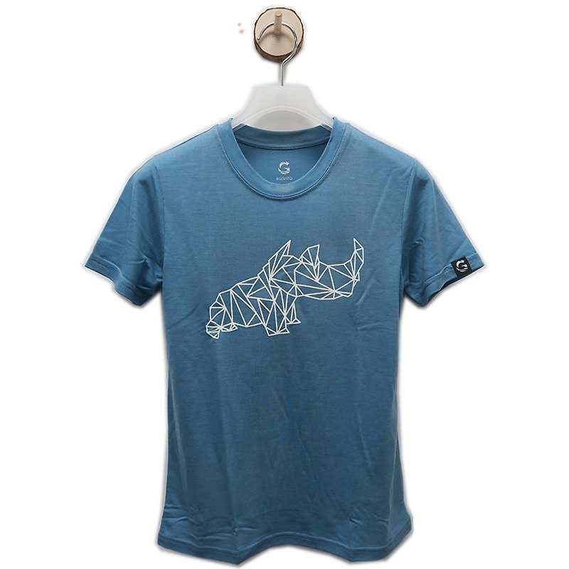 é Grato 天丝咖啡纱 吸湿排汗短袖T恤 (动物家族-犀牛) 尼加拉蓝 - 其他 - 其他材质 蓝色