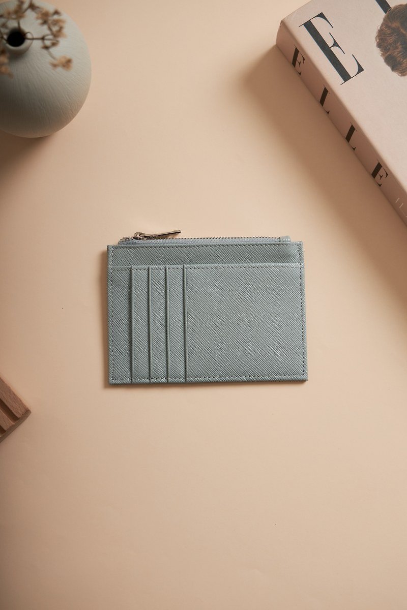 ZIPPED WALLET in LADY PINK color - 皮夹/钱包 - 真皮 蓝色