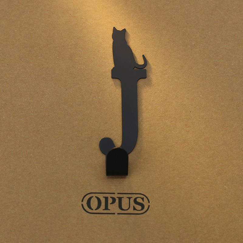 【OPUS东齐金工】当猫咪遇上字母J - 挂勾(黑)/无痕挂钩/口罩收纳 - 收纳用品 - 其他金属 黑色